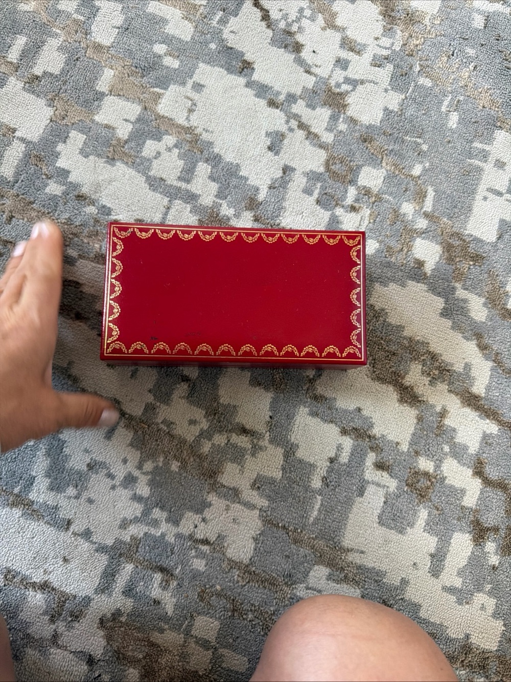 Cartier Red and Gold original for glasses but bottom cushion is removed